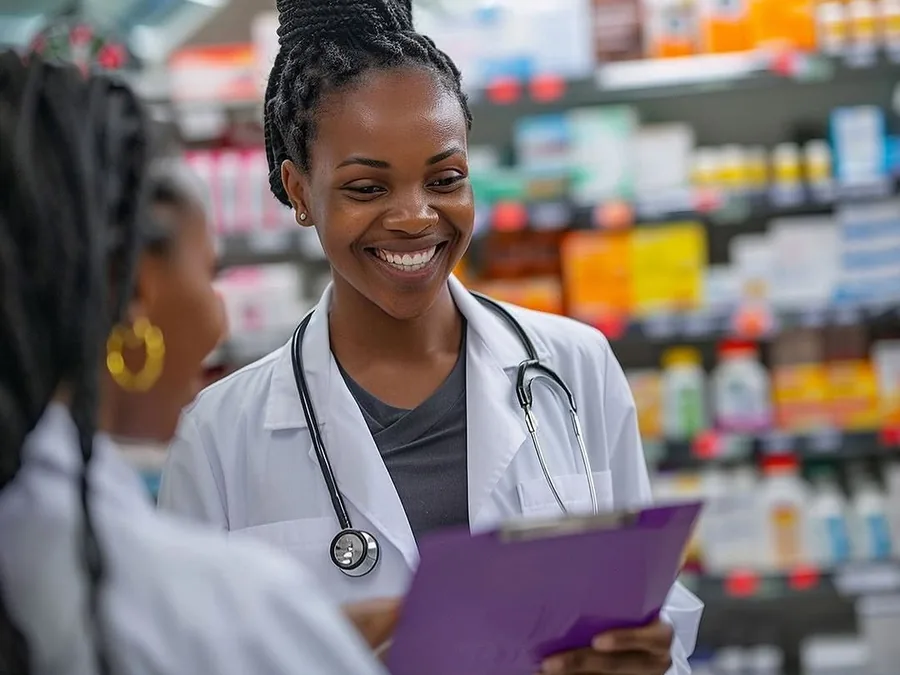 Capelex pharmacists reviewing a prescription together, from Capelex's World Pharmacists Day feature