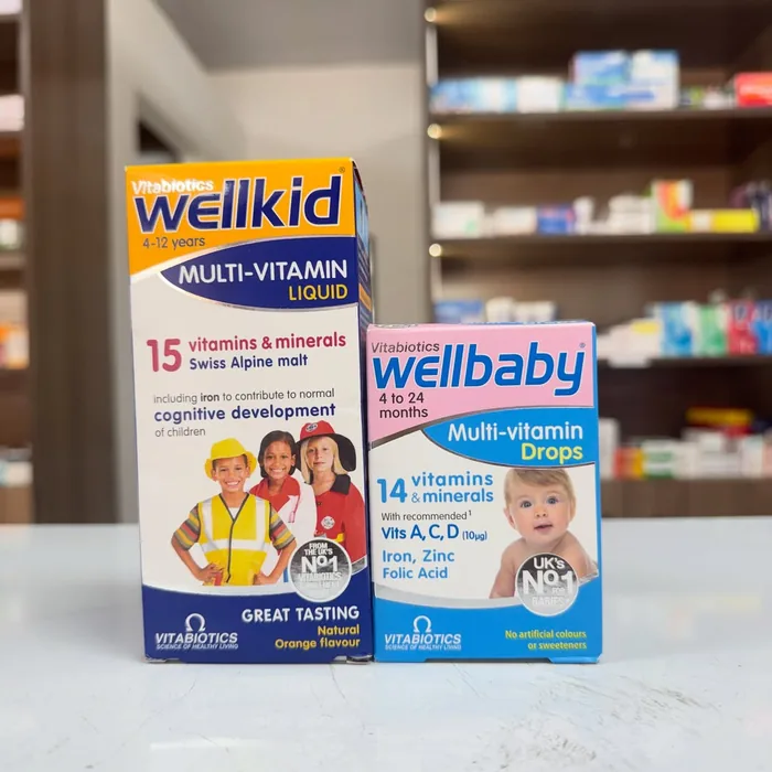 Wellbaby and Wellkid multivitamin boxes